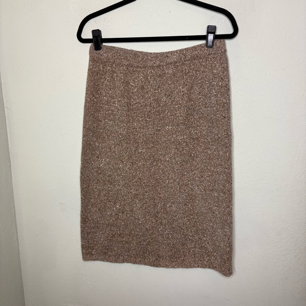 Vintage Segue Knit Brown Knit Pencil Midi Skirt Large